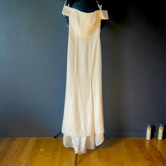 Amsale Long Bridesmaid Dress Eden Ivory - Picture 1 of 7